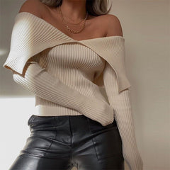 Soft Words Off Shoulder Knitted Sweater