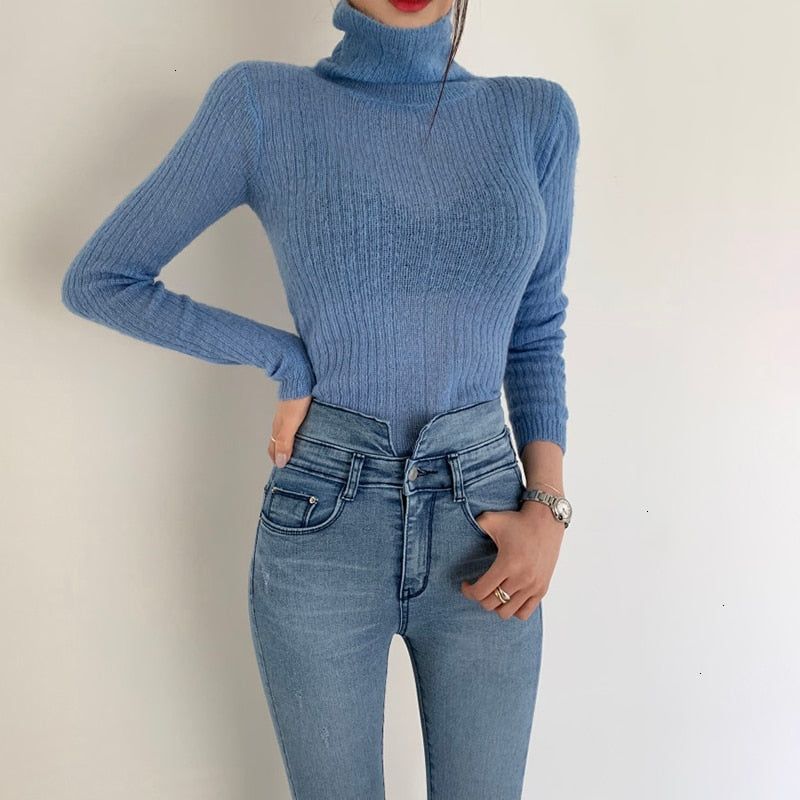 That Girl Goals Turtleneck Ribbed Knit Crop Sweater