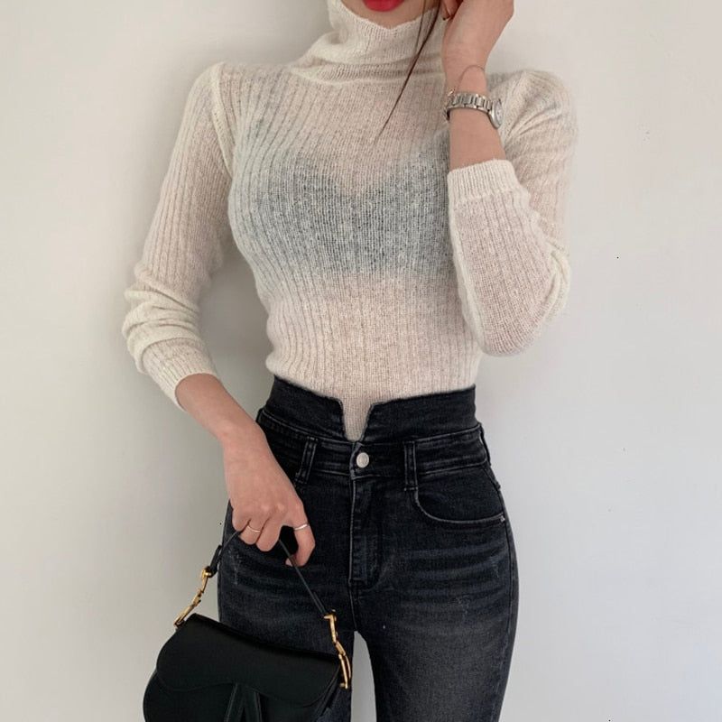 That Girl Goals Turtleneck Ribbed Knit Crop Sweater