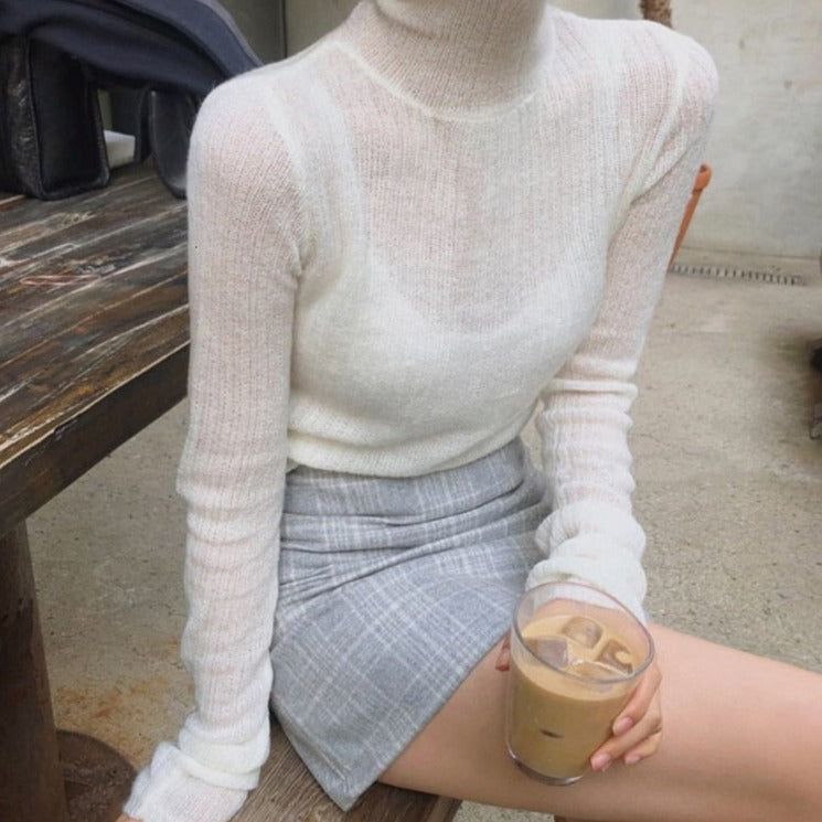 That Girl Goals Turtleneck Ribbed Knit Crop Sweater