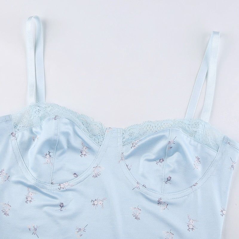 True Joy Pastel Lace Corset Crop Top