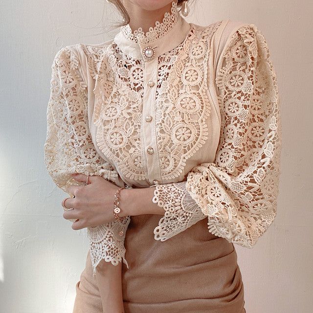 Soul Mates Forever Lace Long Sleeve Blouse