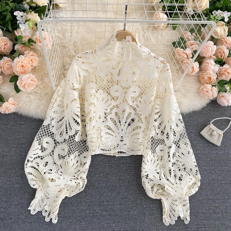 Season For Lace Lantern Sleeve Blouse