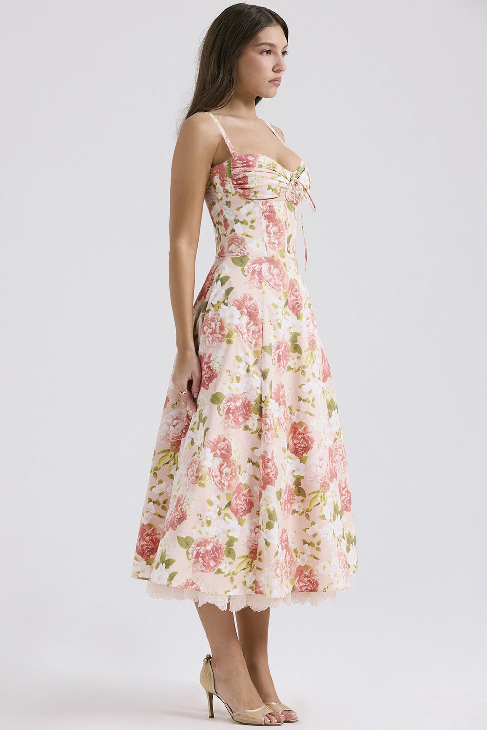 Rosalia Midi Sundress - Pink Peony