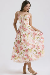 Rosalia Midi Sundress - Pink Peony