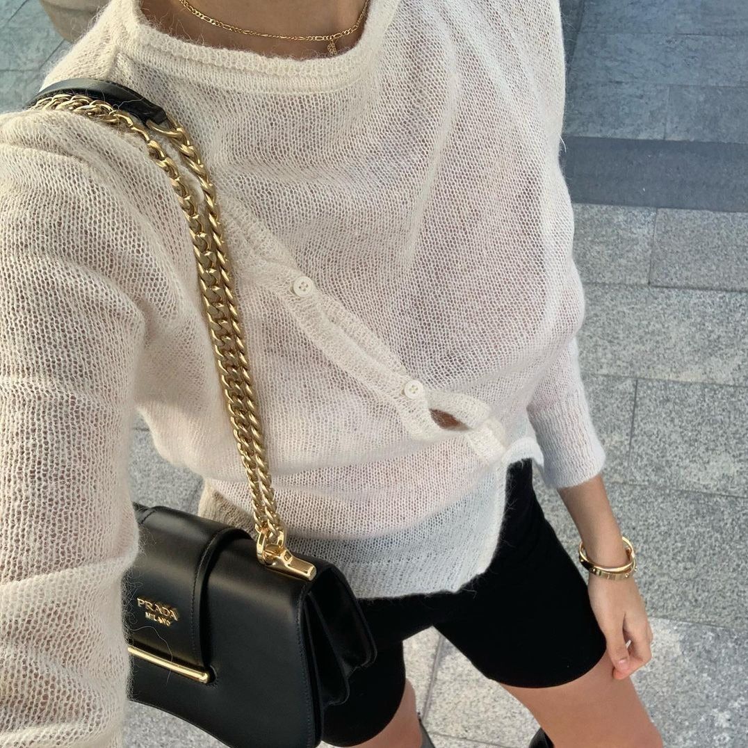 Love Woven Knitted Long Sleeve Top