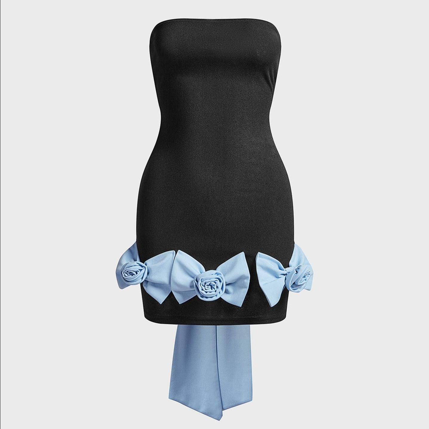 Journey Commencing Strapless Bow Mini Dress