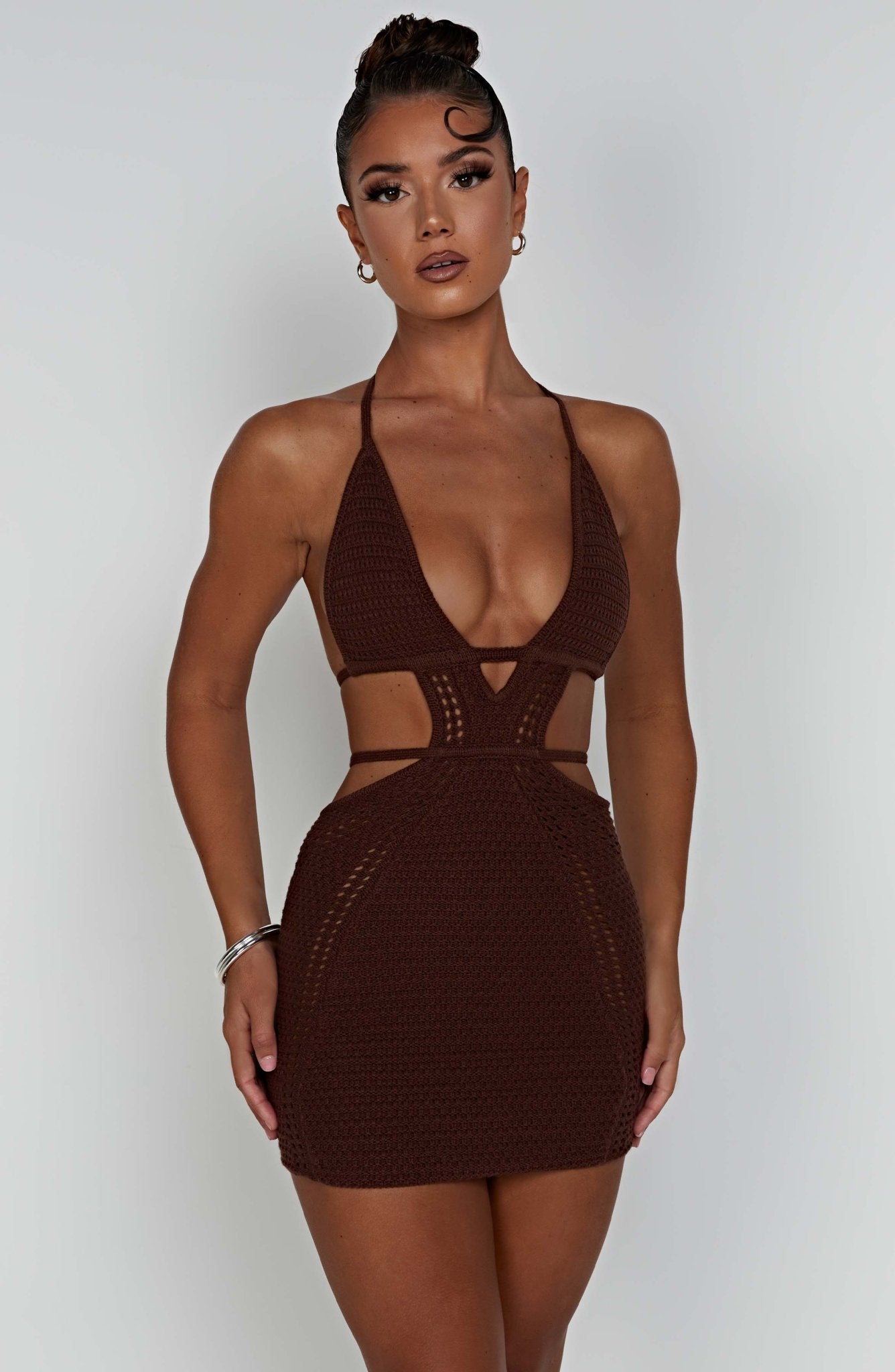 Sylvia Mini Dress - Chocolate