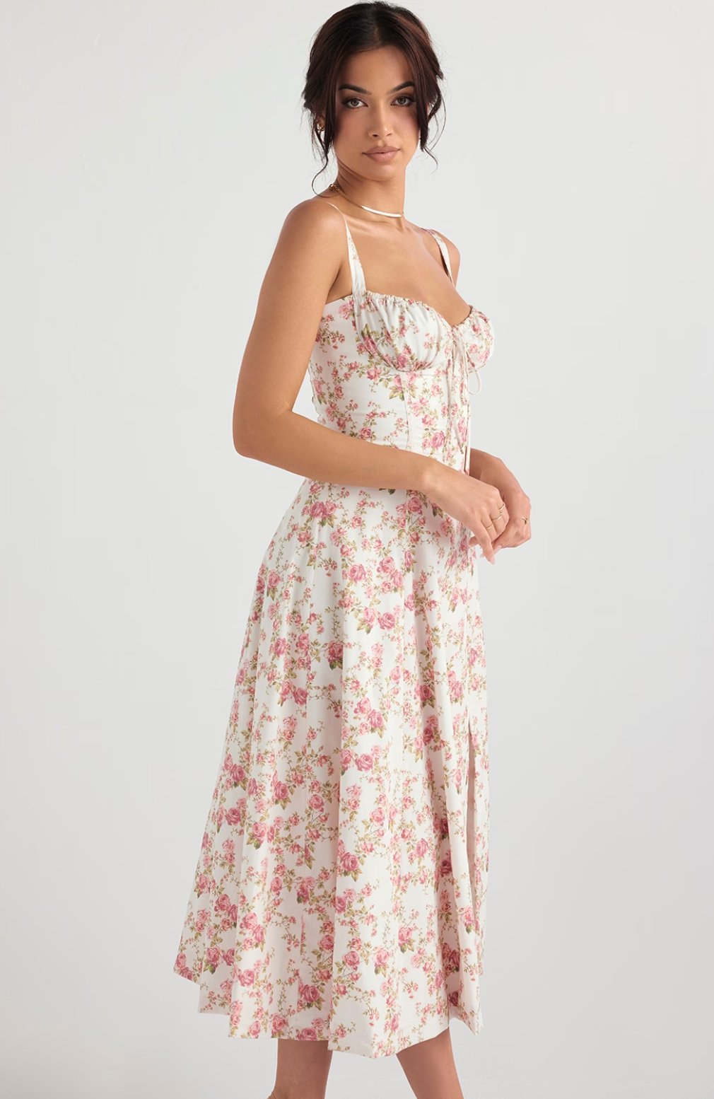 Tiana Midi Dress - Rose Print