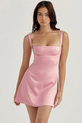 Wrap Charm Dress-Pink