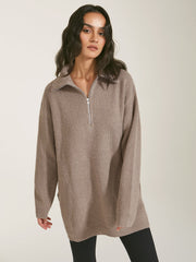 Oversized Quarter Zip Ribbed Sweater