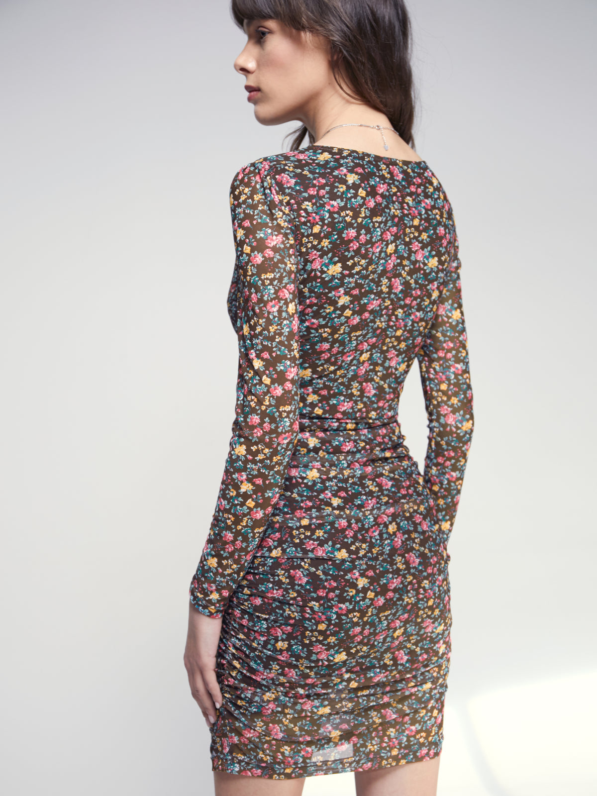 Long Sleeve Mini Floral Mini Dress