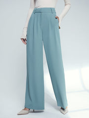 Wide Leg Pleat Front Pants