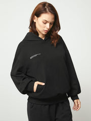 Street Essential - Oversized Text Print Hoodie Sweatshirt