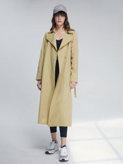 Long Double Breasted Lapel Lightweight Trench Coat