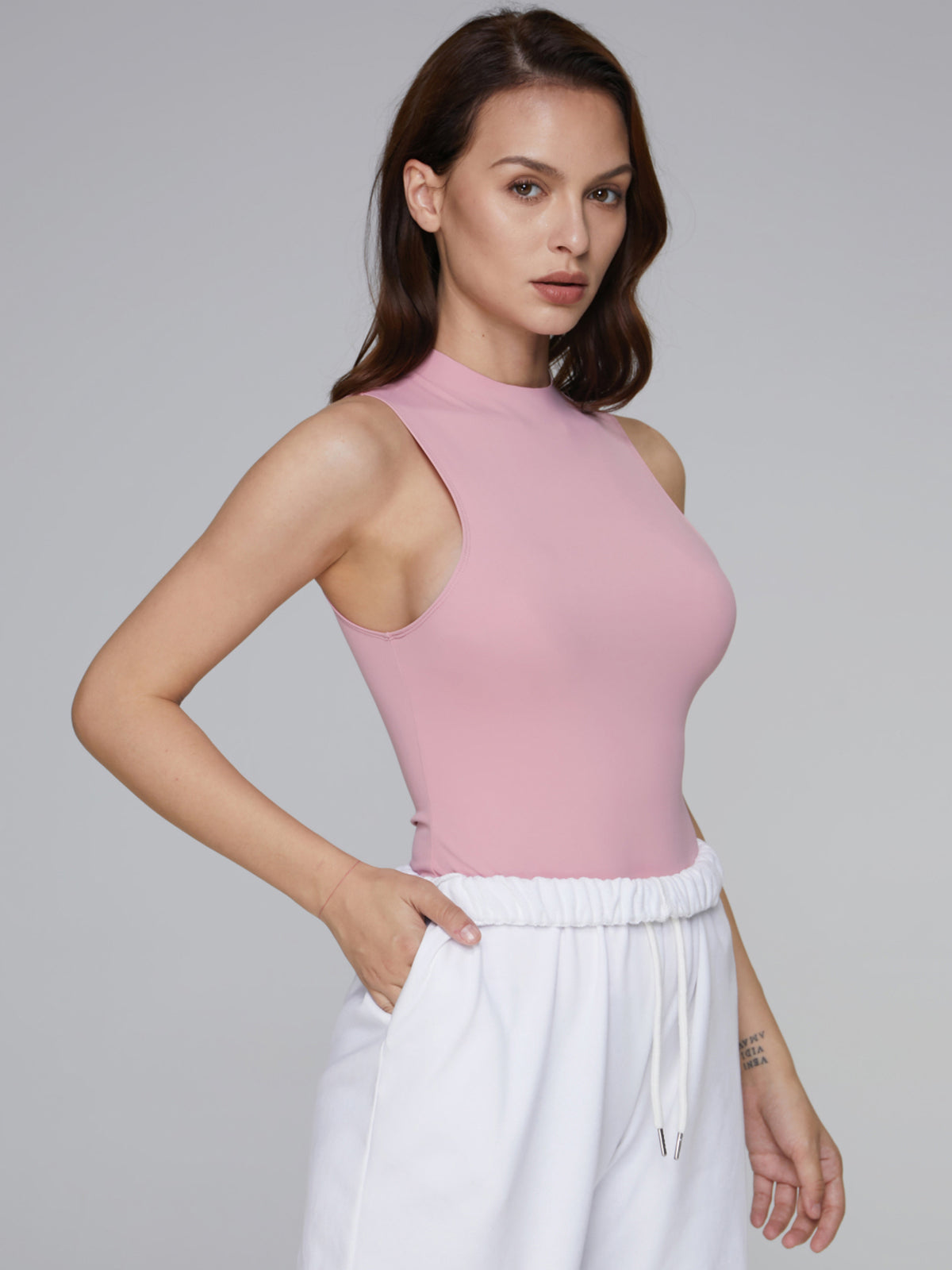 Pink Halter Basic Sleeveless Top