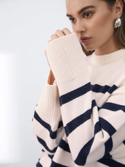 Drop Shoulder Striped Sweater