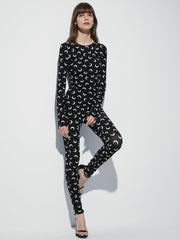 Long Sleeve Crescent Moon Unitard Bodysuit