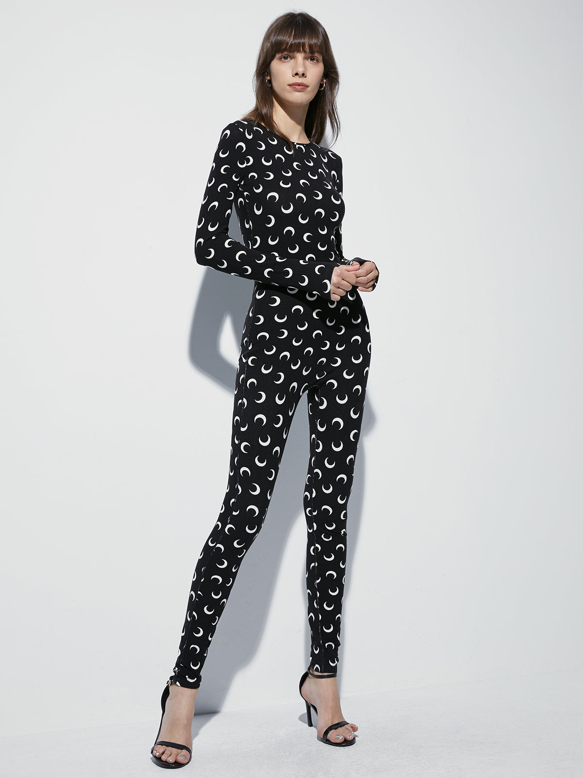 Long Sleeve Crescent Moon Unitard Bodysuit