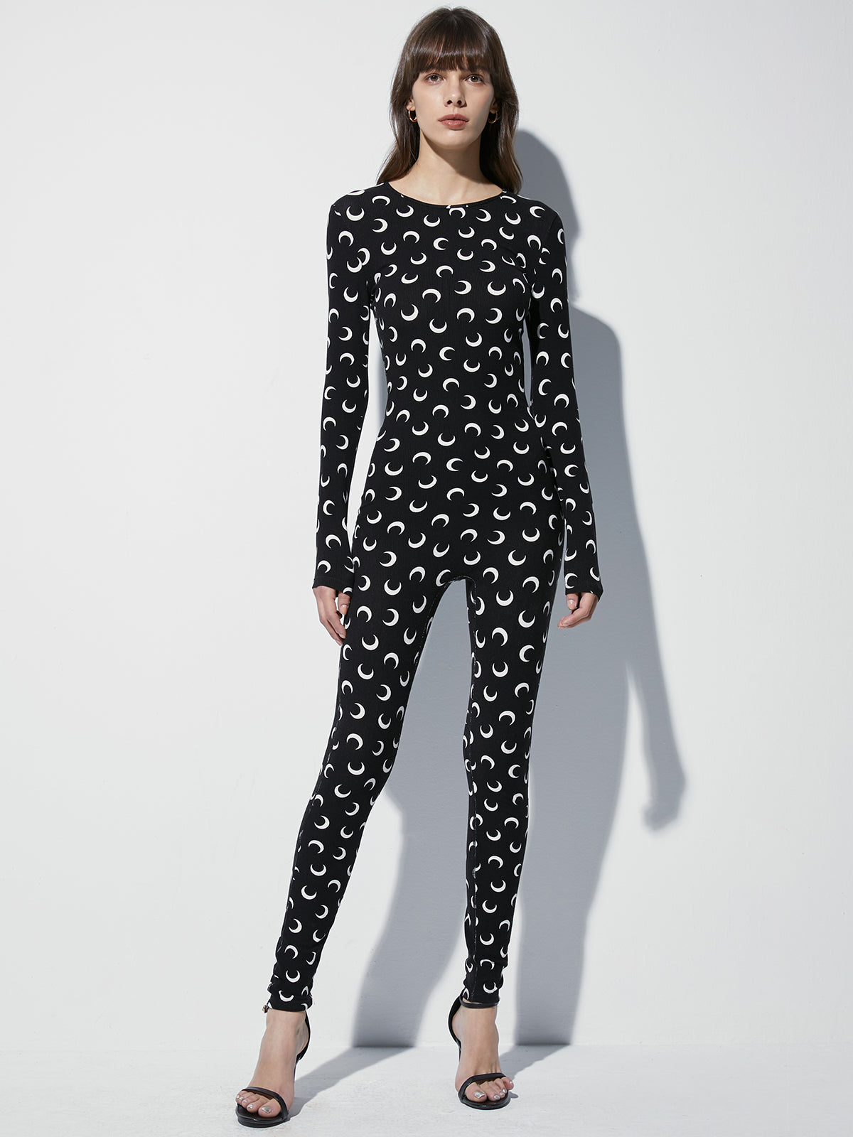 Long Sleeve Crescent Moon Unitard Bodysuit