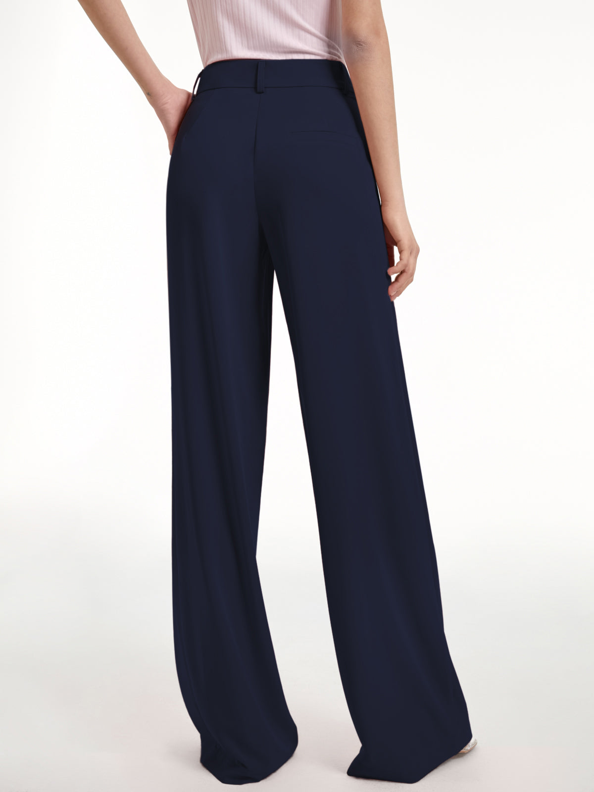 High Waisted Wide Leg Regular Fit Trousers