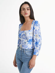 Sweat Neck Long Sleeve Cloud Rose Top