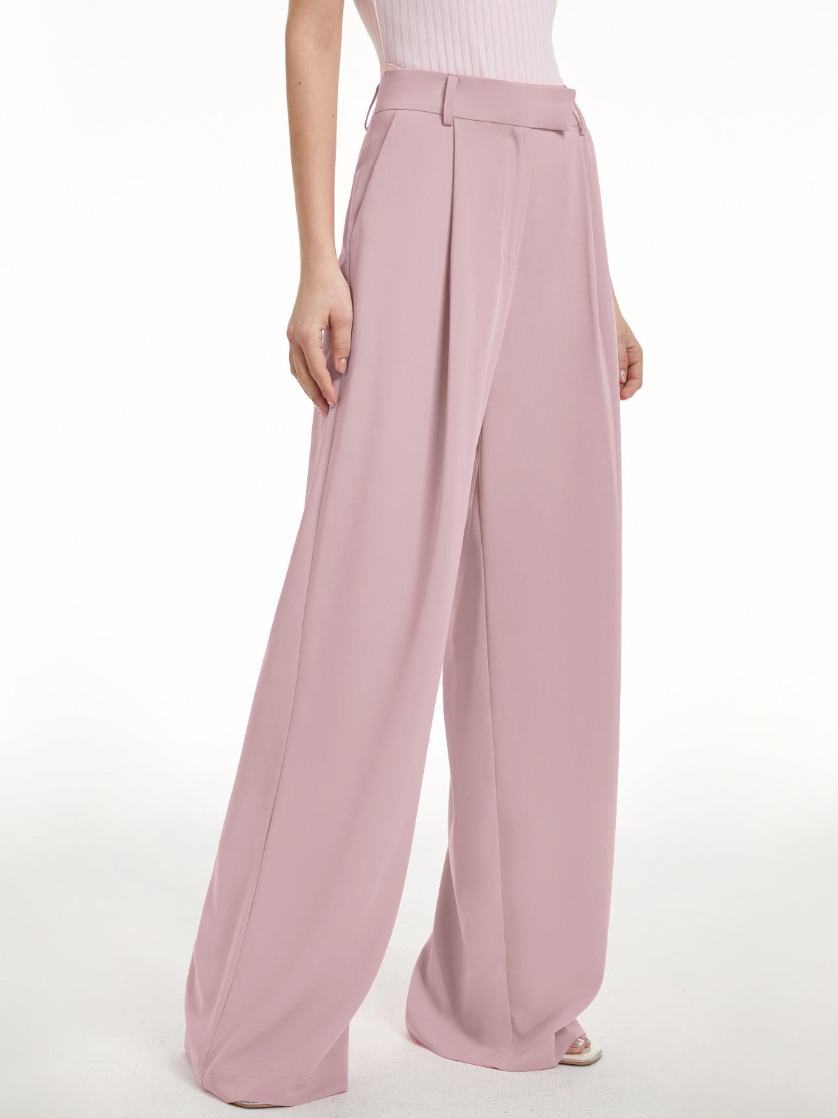 High Waisted Wide Leg Regular Fit Trousers