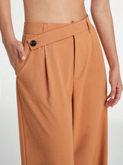 Mid Rise Solid Colored 90s Loose Fit Trousers