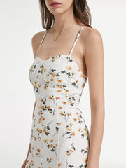 Coneflower Garden Slit Midi Dress