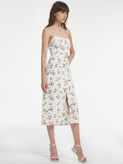 Coneflower Garden Slit Midi Dress