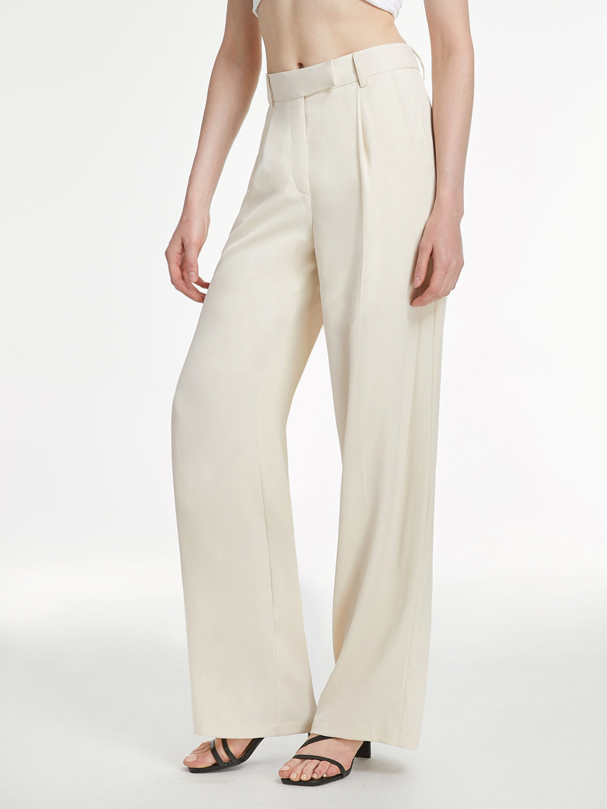 High Waisted Straight Leg Trousers