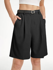 High Waisted Long Trouser Shorts