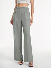 Double Pleat Front High Waisted Trousers