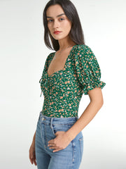 Sweetheart Short Ruffle Sleeve Garden Floral Top