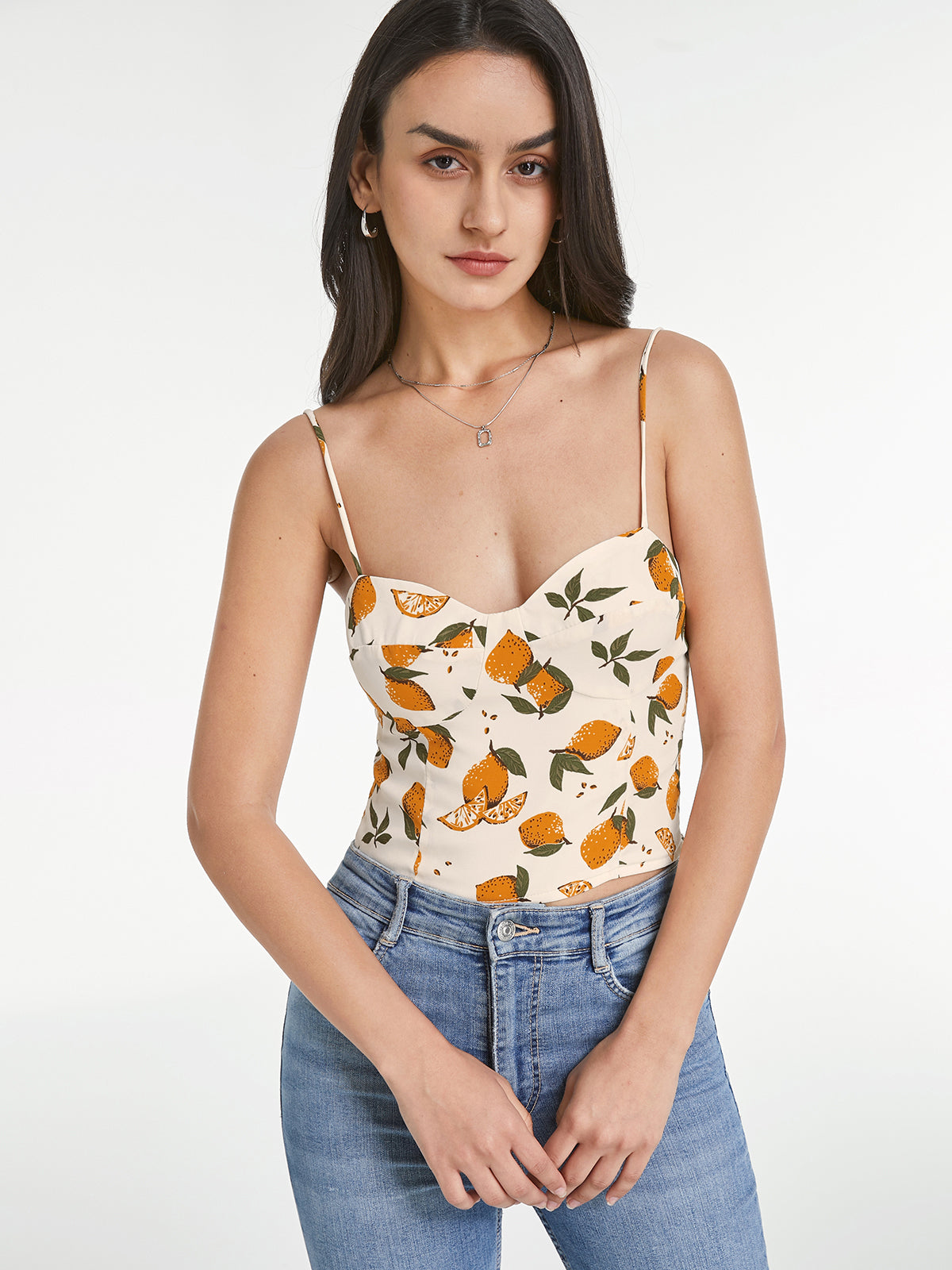 Sweetheart Orange Fruit Contour Tank Top