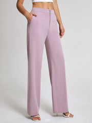 Mauve High Waisted Wide Leg Trousers