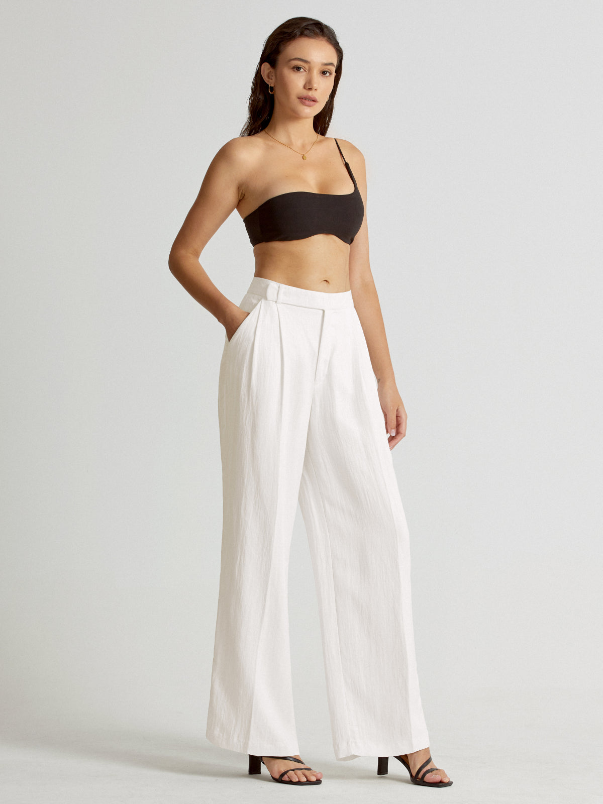 High Waisted Wide Leg Linen Pants