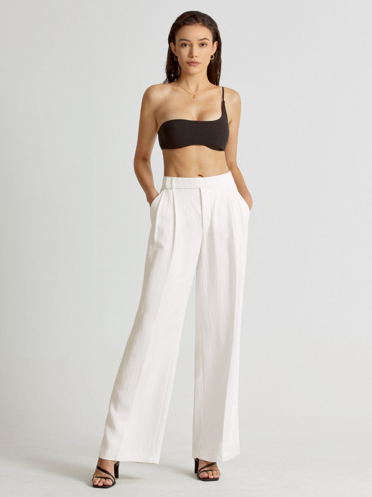 High Waisted Wide Leg Linen Pants