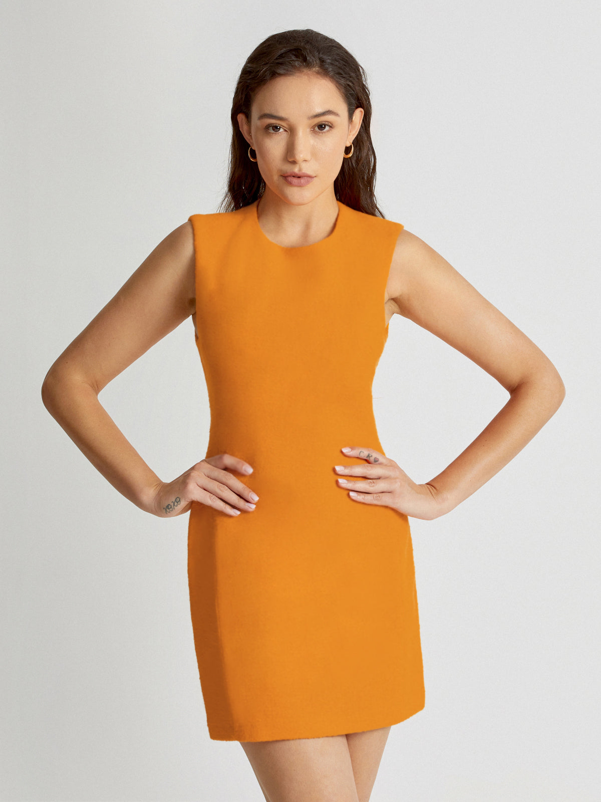 Sleeveless Solid Colored Sheath Dress