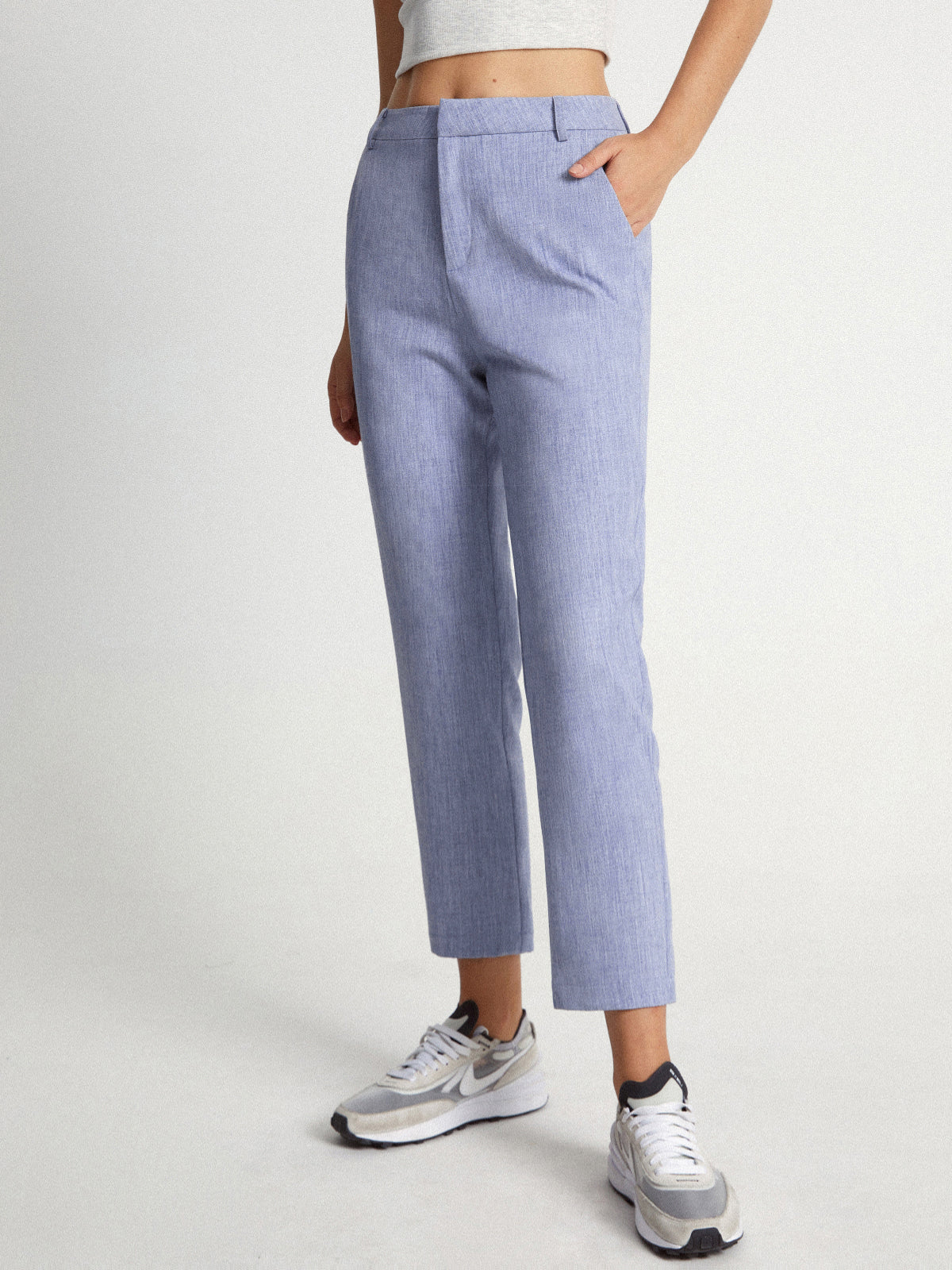 Mid Rise Heathered Pastel Cropped Pants