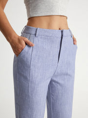 Mid Rise Heathered Pastel Cropped Pants