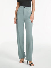 High Waisted Seam Detail Straight Leg Trousers