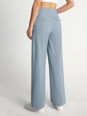 High Waisted Belt Slip Relaxed Fit Pleat Front Trousers