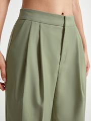 High Waisted Tapered Pleated Trouser Pants