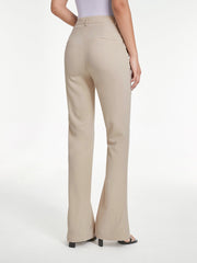 High Waisted Asymmetrical Closure Seam Detail Flare Trousers