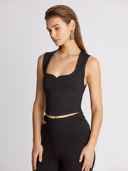 Sweetheart Neckline Cropped Sleeveless Top