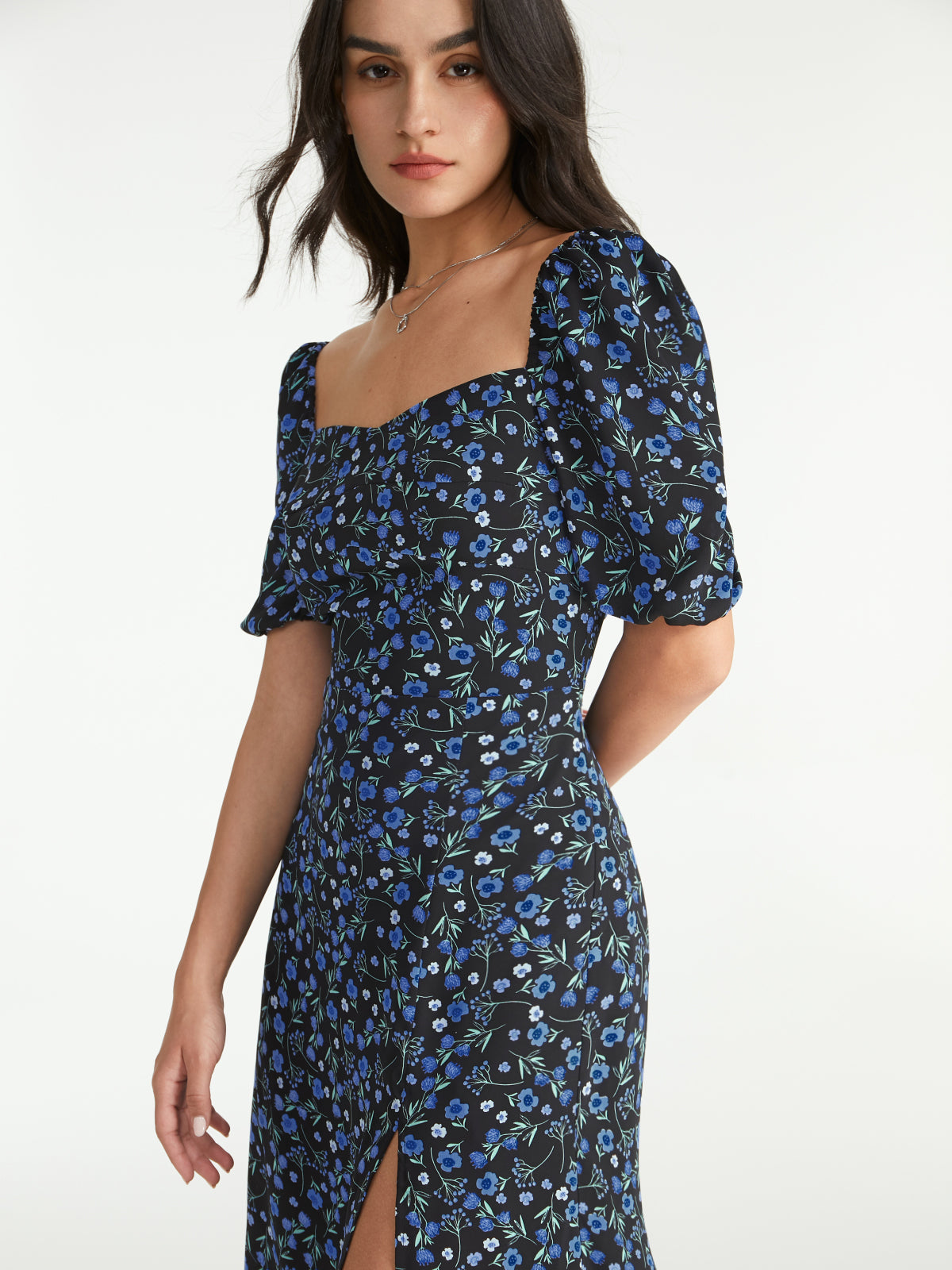 Bellflower Blooms Slit Dress