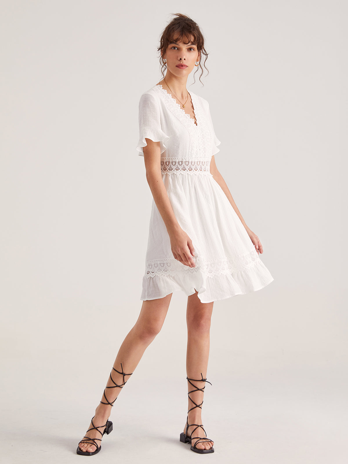 Eyelet Lace A Line Dress