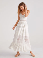 Eyelet Embroidery Cami Maxi Dress