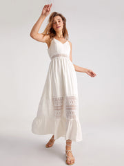 Eyelet Embroidery Cami Maxi Dress